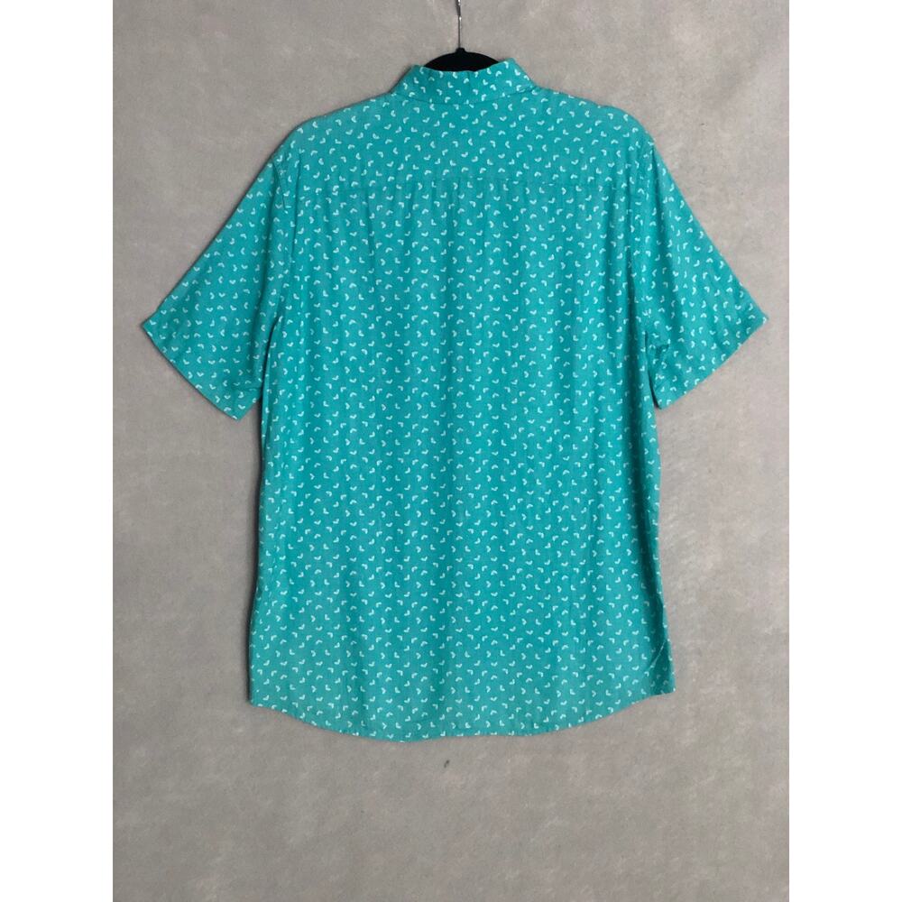 Southern Tide Sports Shirt Linen Rayon Turquoise Men's Small NEW - Picture 6 of 9